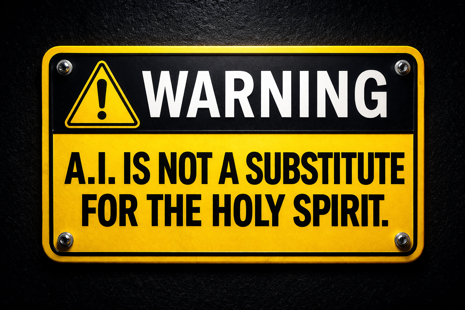 A.I. is not a substitute for the Holy Spirit warning sign